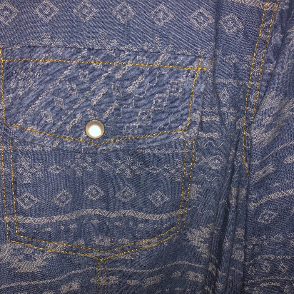 aztec denim button down - Picture 3 of 5